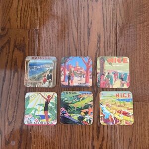 Vintage Travel Coasters Set